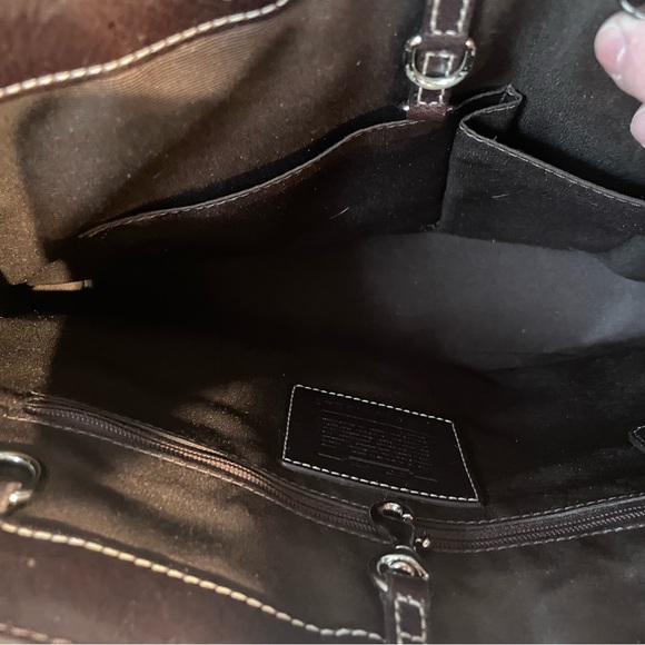 Coach Brown and Tan Signature Tote - Picture 9 of 13